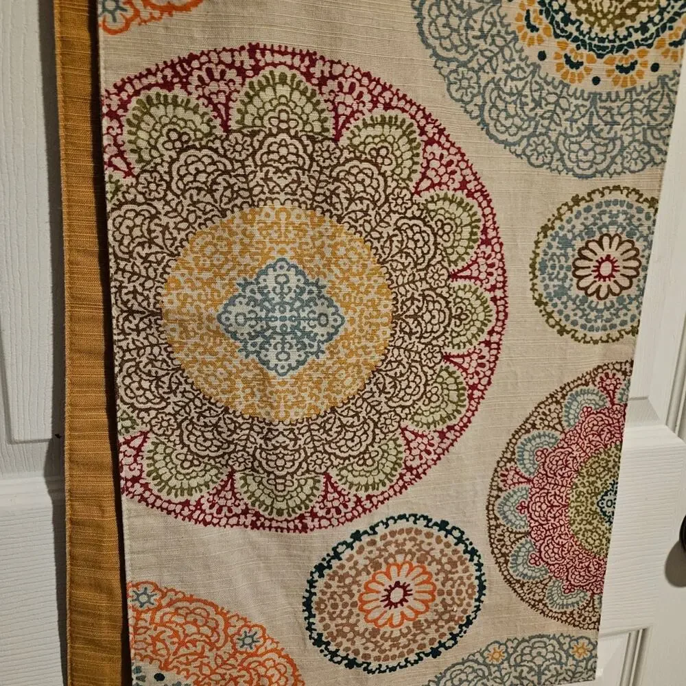 Colorful Mandala Patterned Table Runner And Matching Placemats